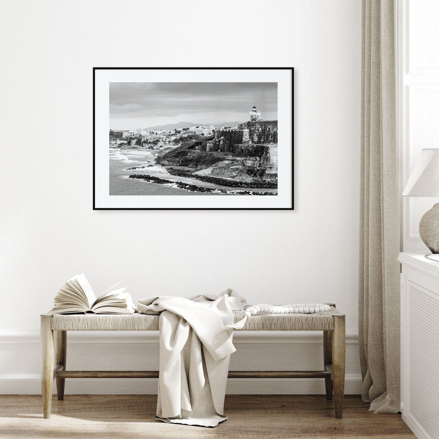 Puerto Rico Landscape B&W Poster