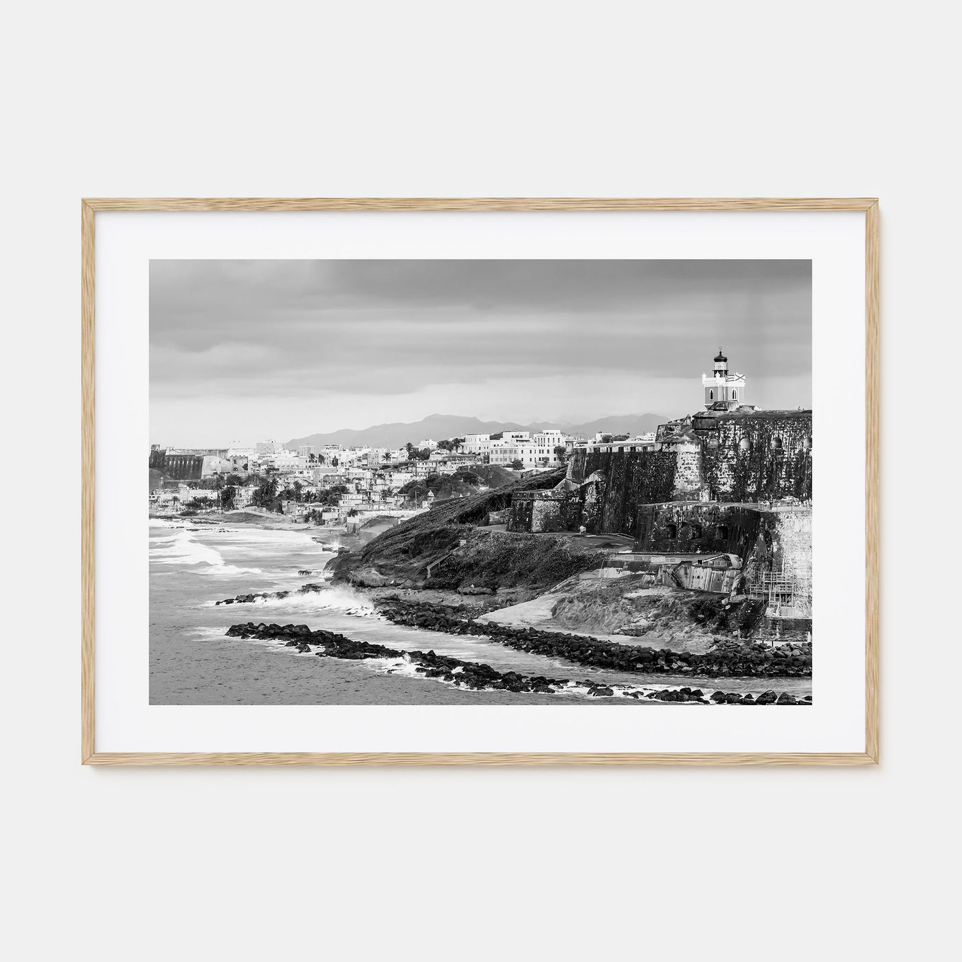 Puerto Rico Landscape B&W Poster