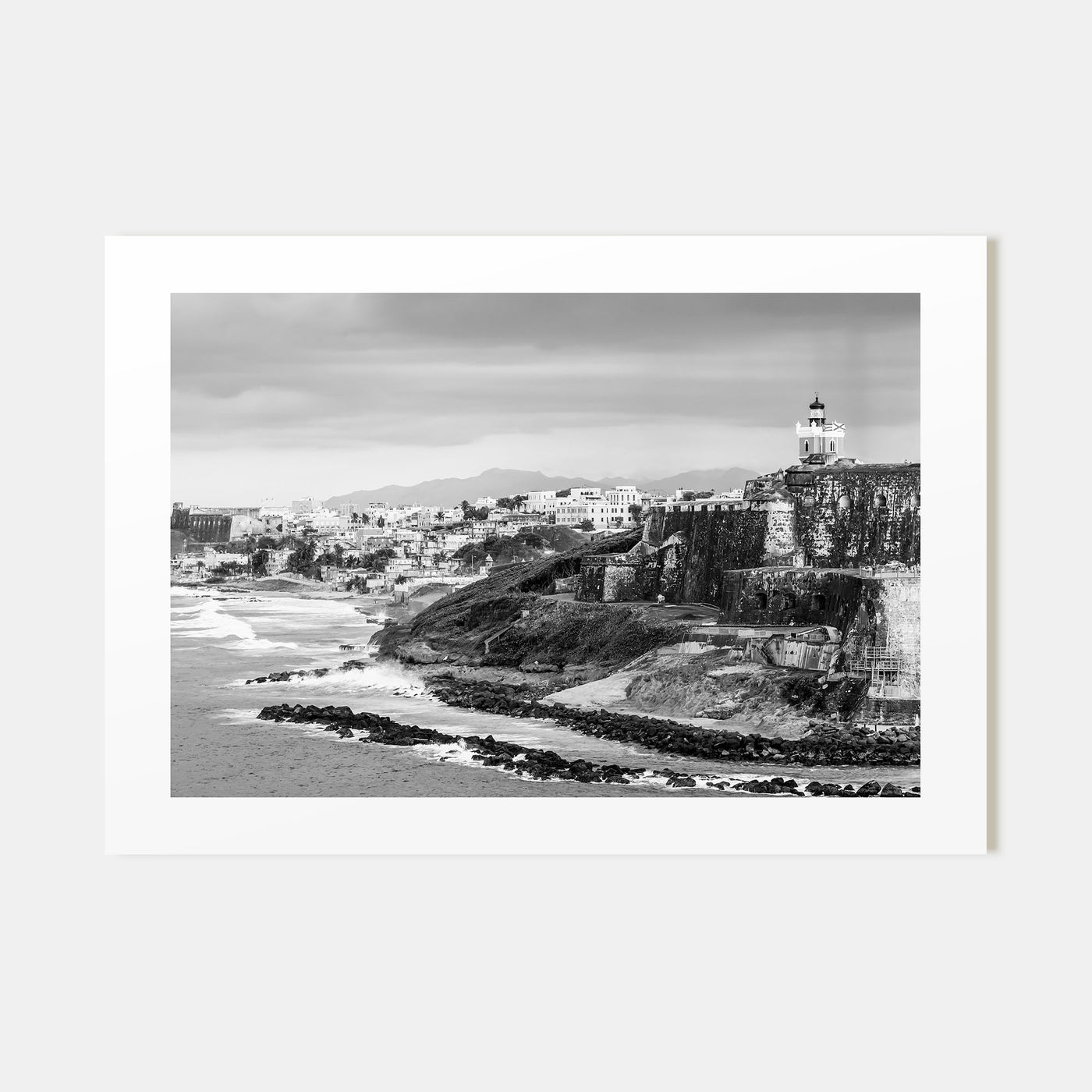 Puerto Rico Landscape B&W Poster