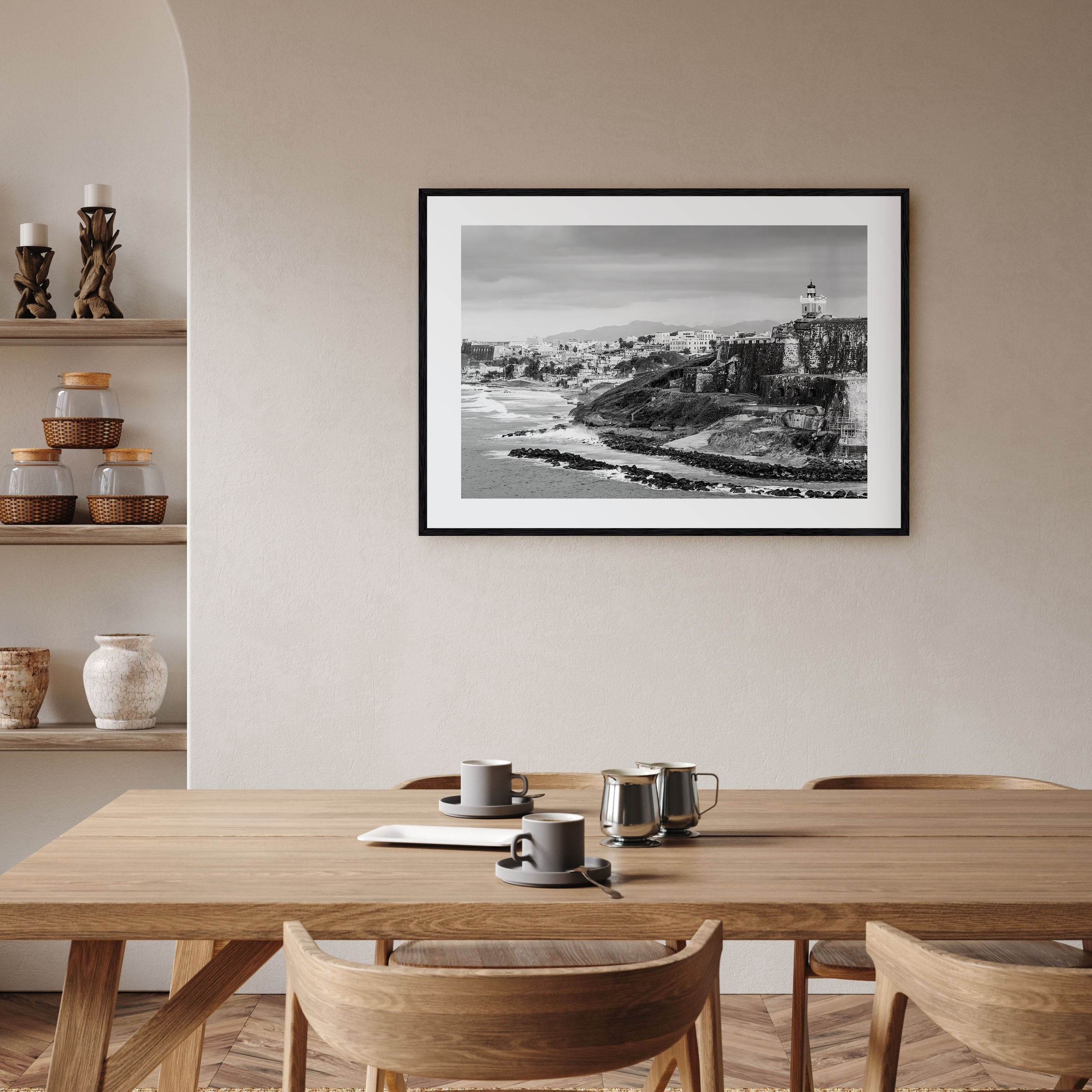 Puerto Rico Landscape B&W Poster