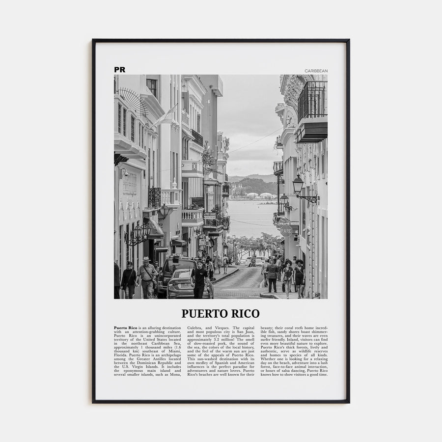 Puerto Rico Travel B&W No 2 Poster