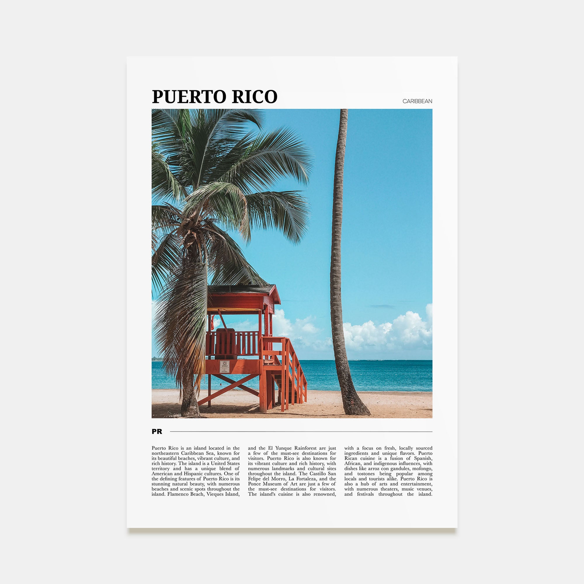 Puerto Rico Travel Color Poster