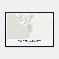 Puerto Vallarta Map Landscape Poster
