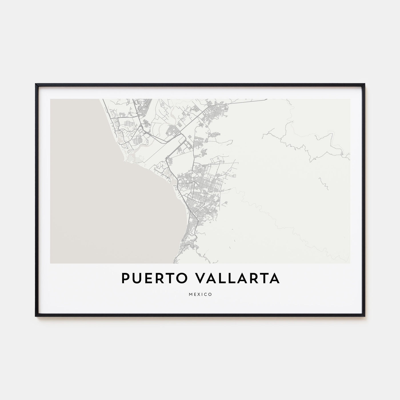 Puerto Vallarta Map Landscape Poster