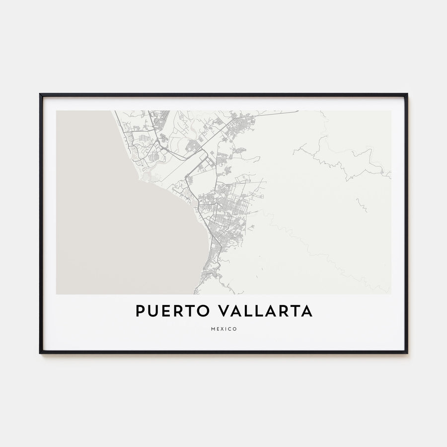 Puerto Vallarta Map Landscape Poster