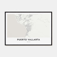 Puerto Vallarta Map Landscape Poster