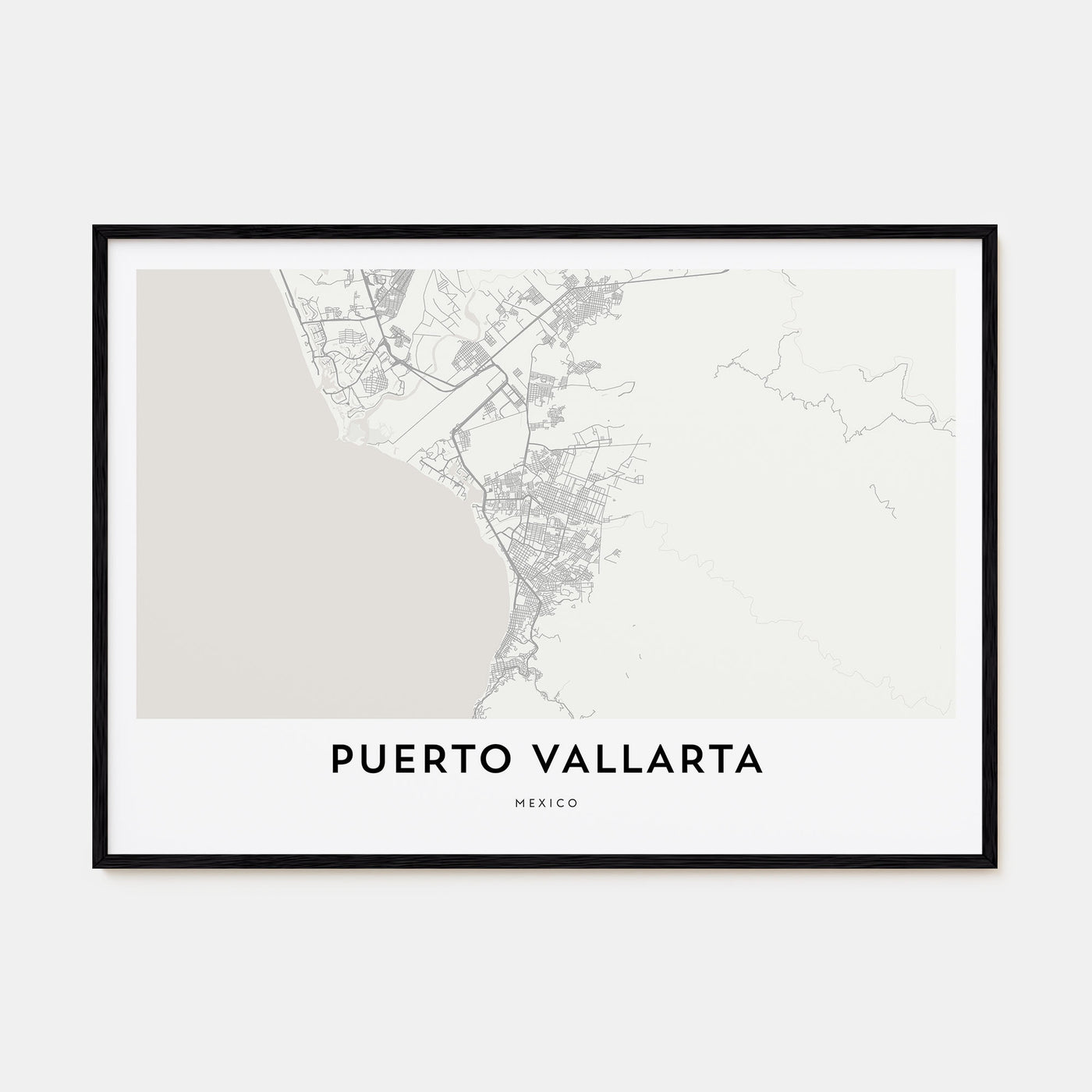 Puerto Vallarta Map Landscape Poster