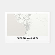 Puerto Vallarta Map Landscape Poster