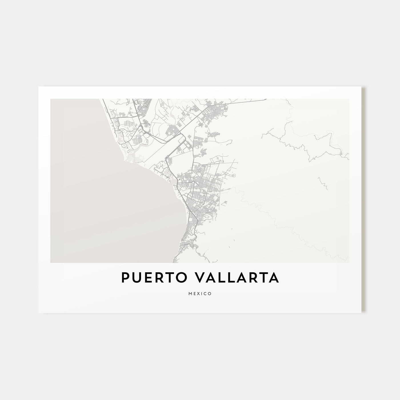 Puerto Vallarta Map Landscape Poster