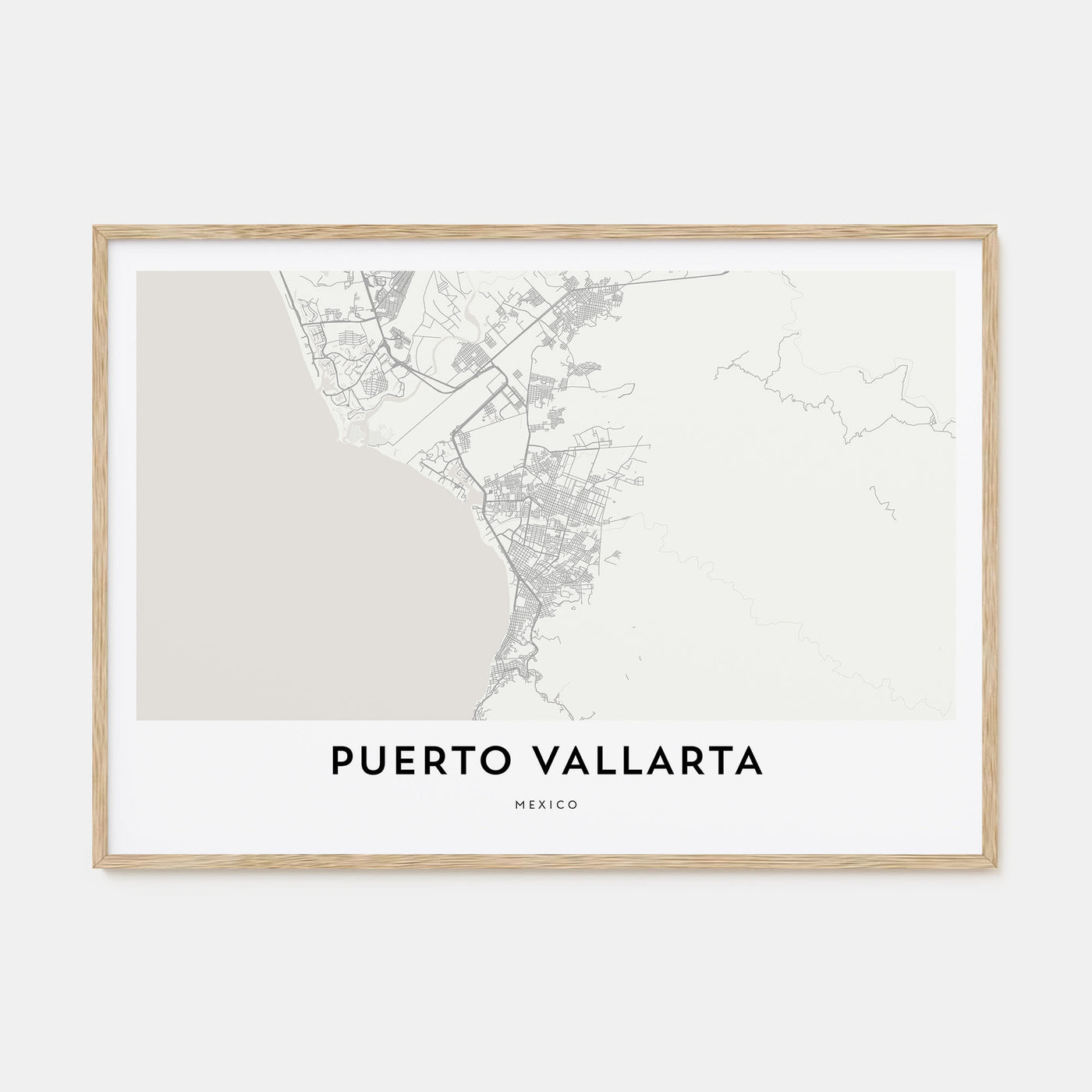 Puerto Vallarta Map Landscape Poster