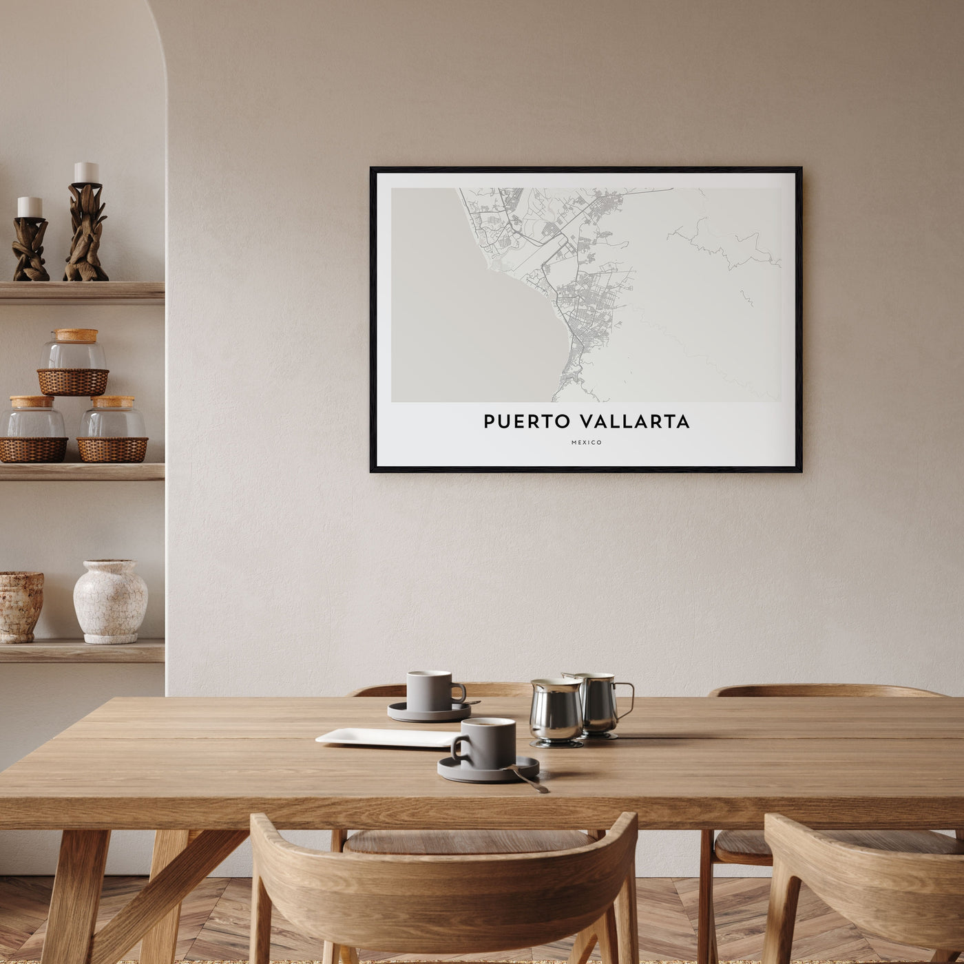 Puerto Vallarta Map Landscape Poster