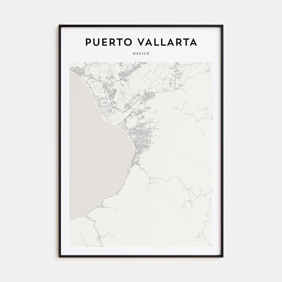 Puerto Vallarta Map Portrait Poster