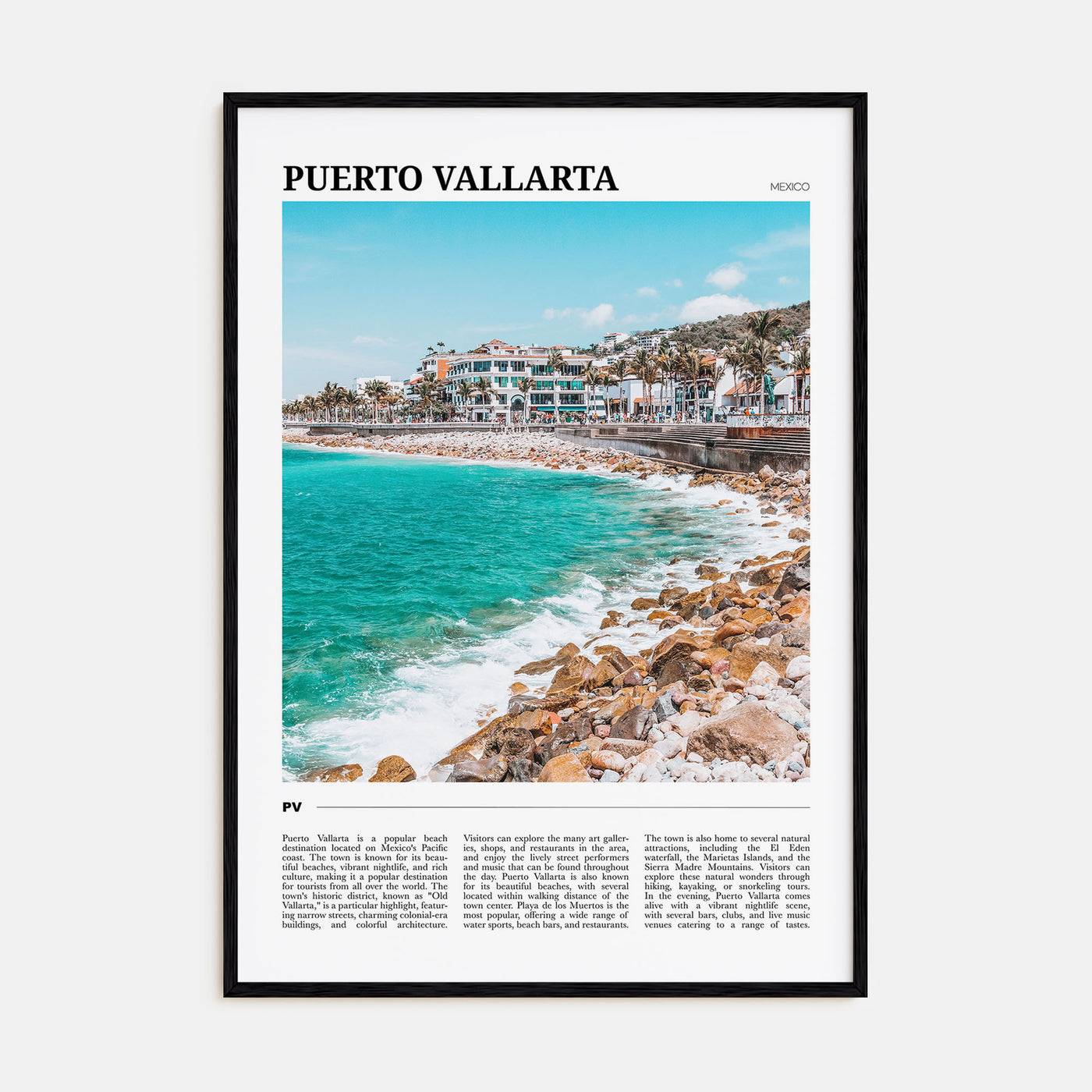 Puerto Vallarta Travel Color Poster