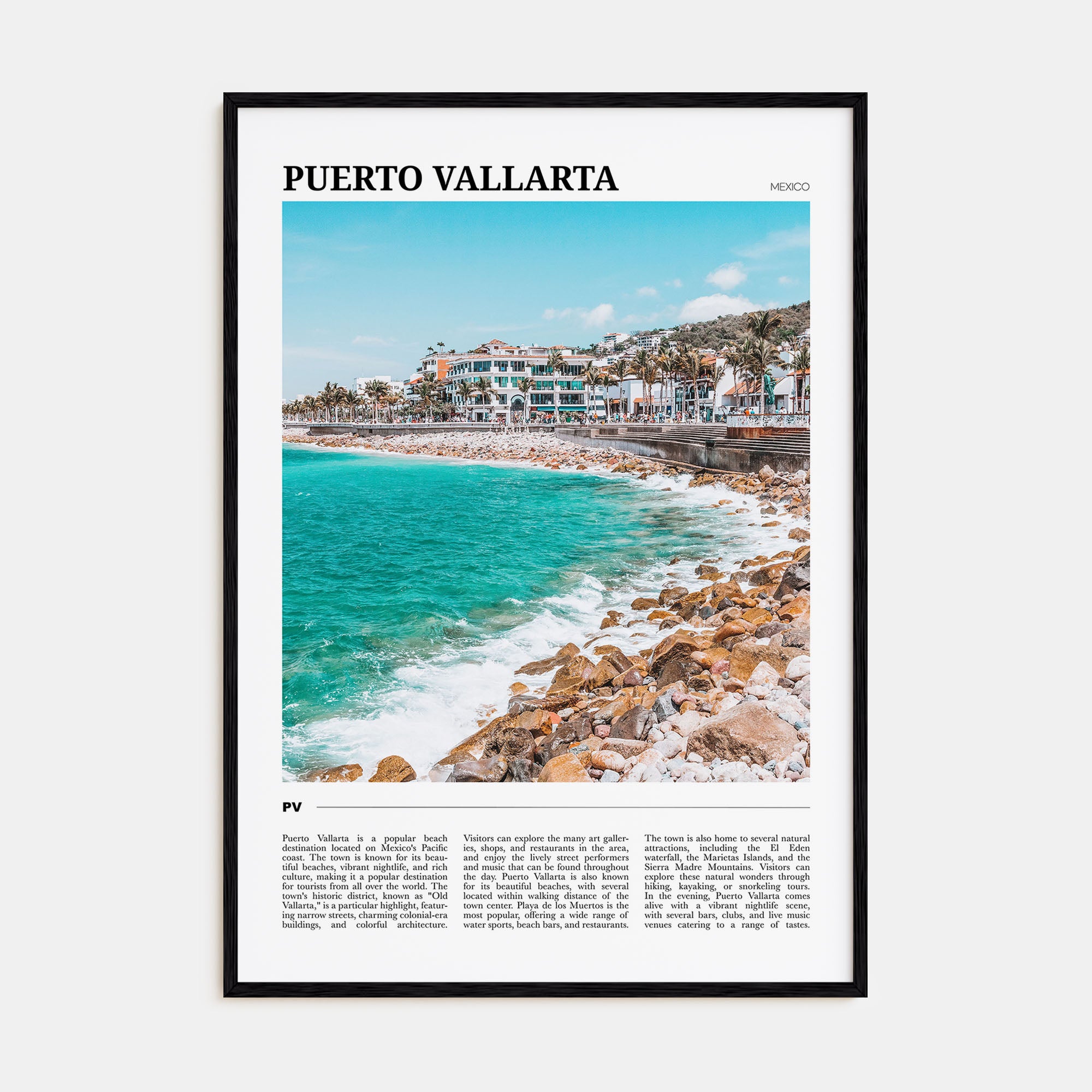 Puerto Vallarta Travel Color Poster