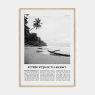 Puerto Viejo de Talamanca Travel B&W Poster