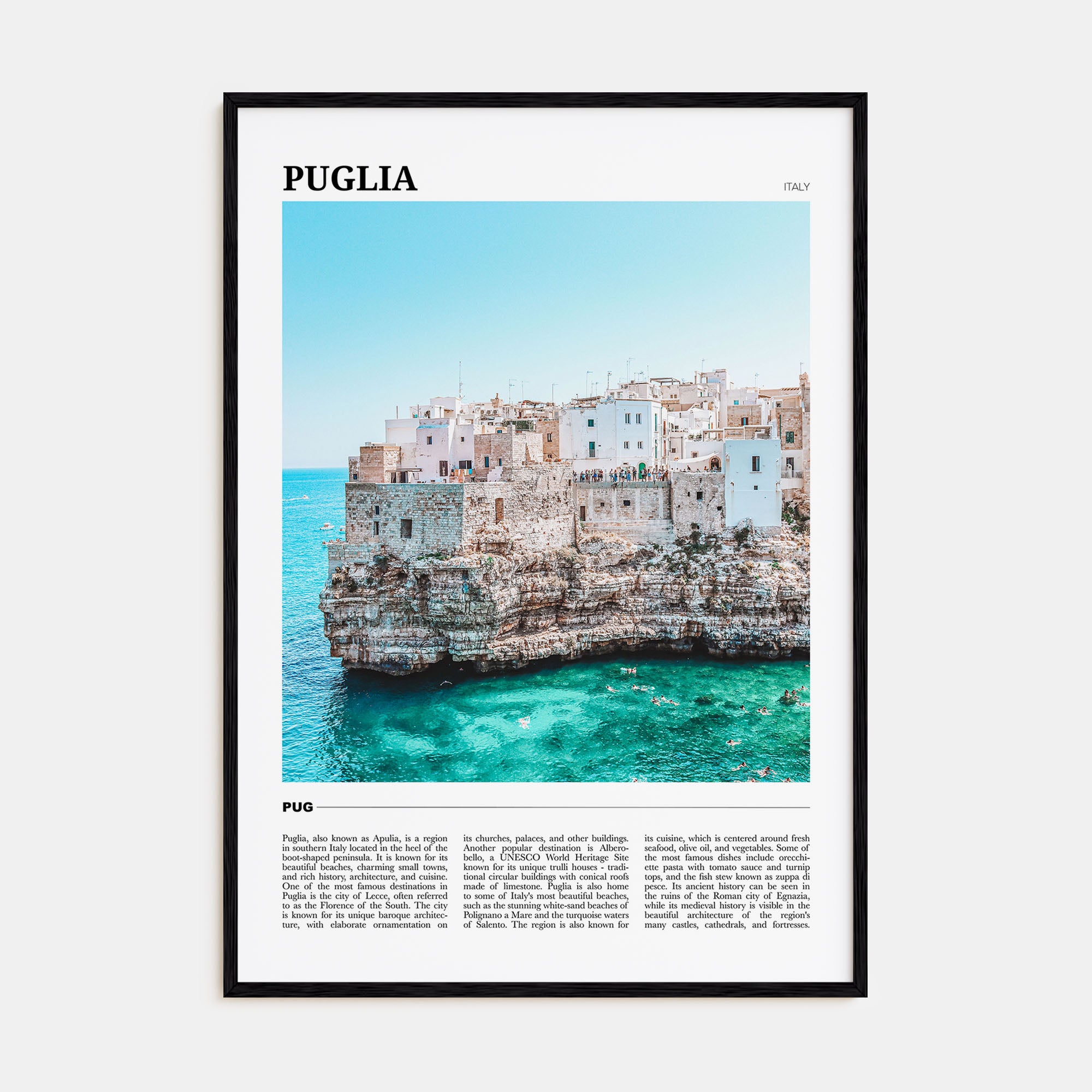 Puglia Travel Color Poster