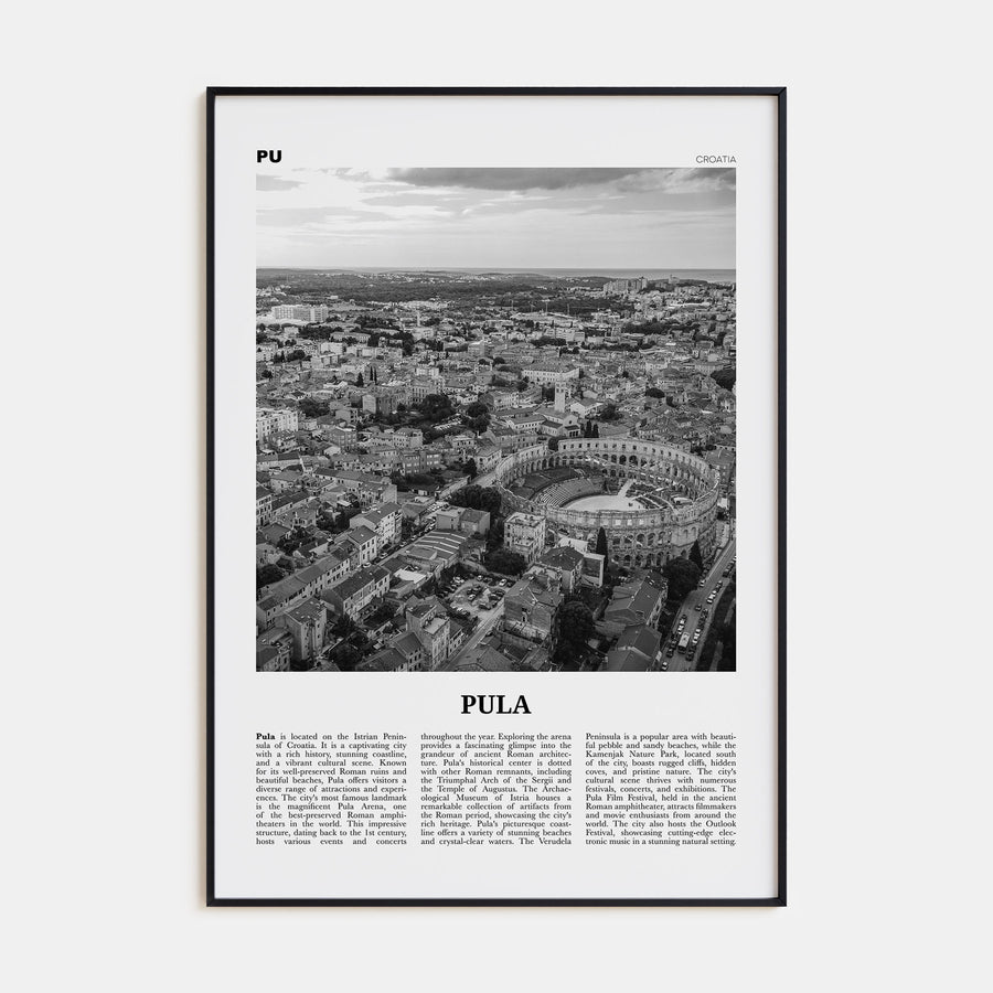Pula Travel B&W Poster