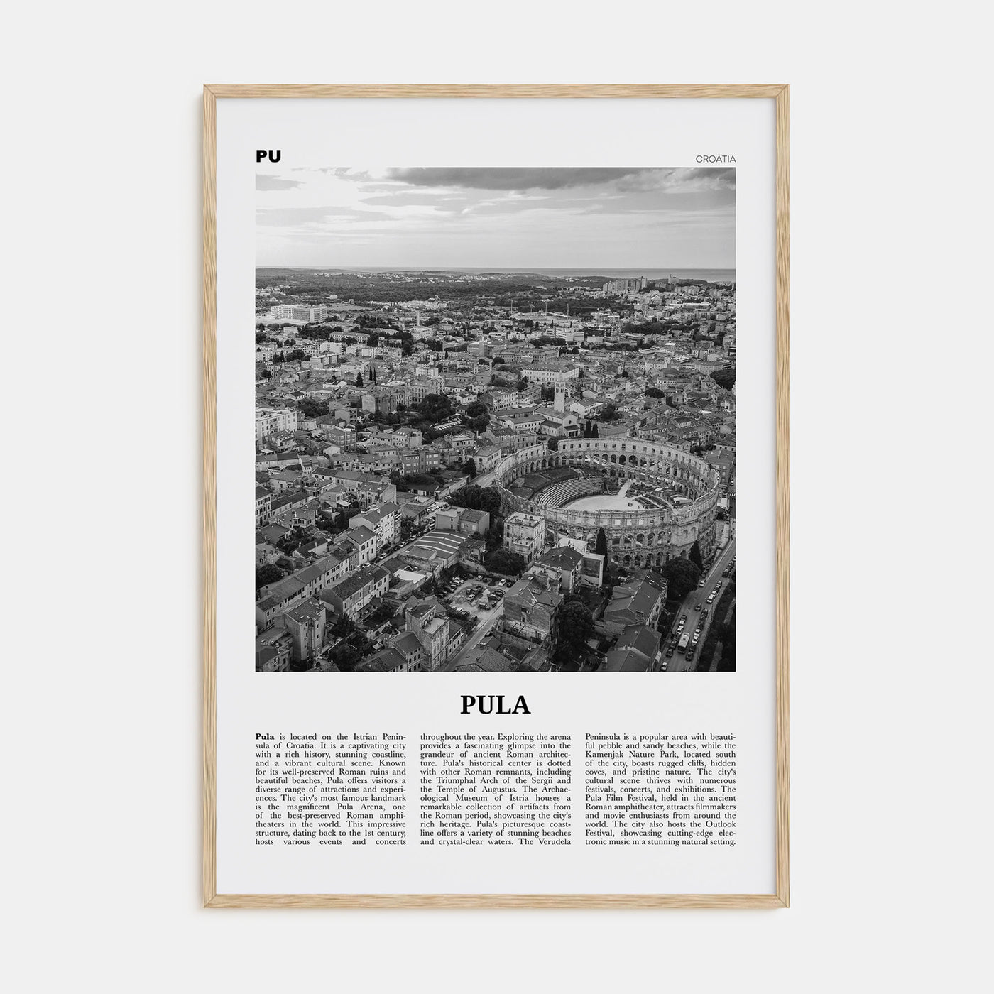 Pula Travel B&W Poster