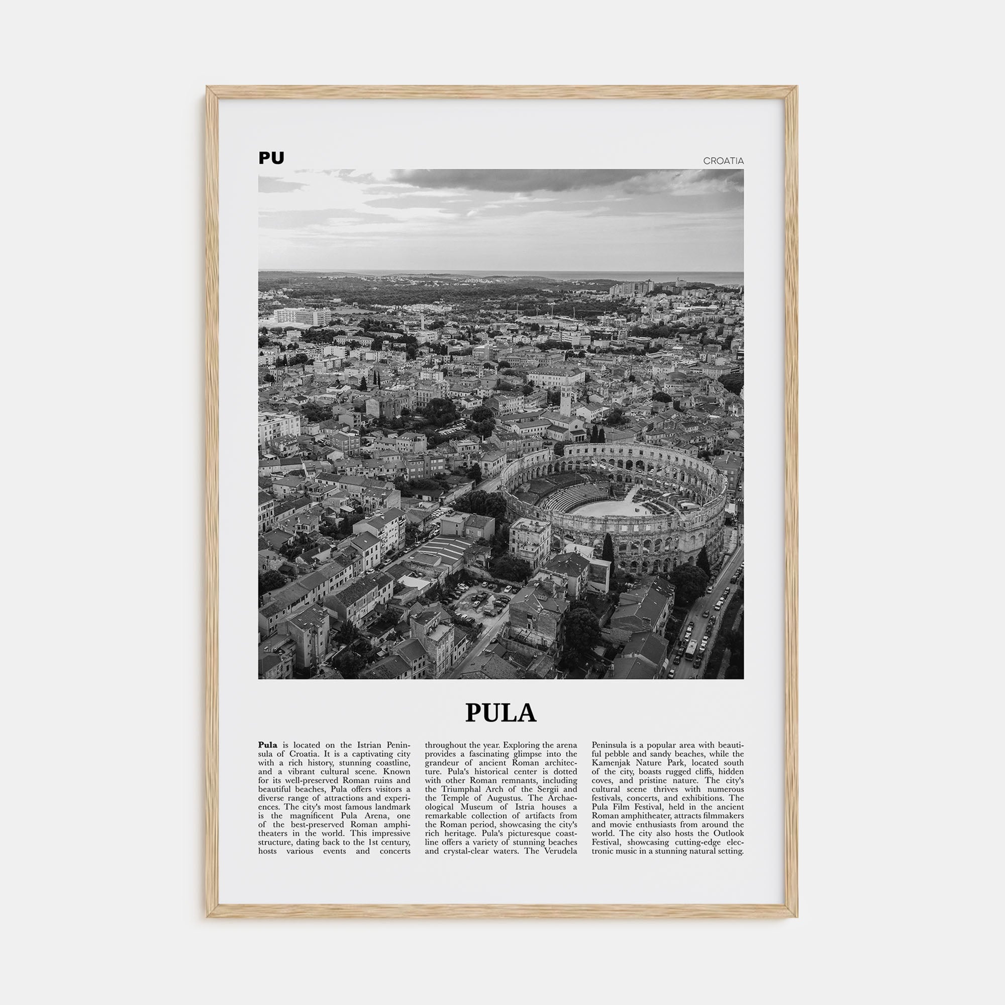 Pula Travel B&W Poster