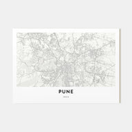 Pune Map Landscape Poster