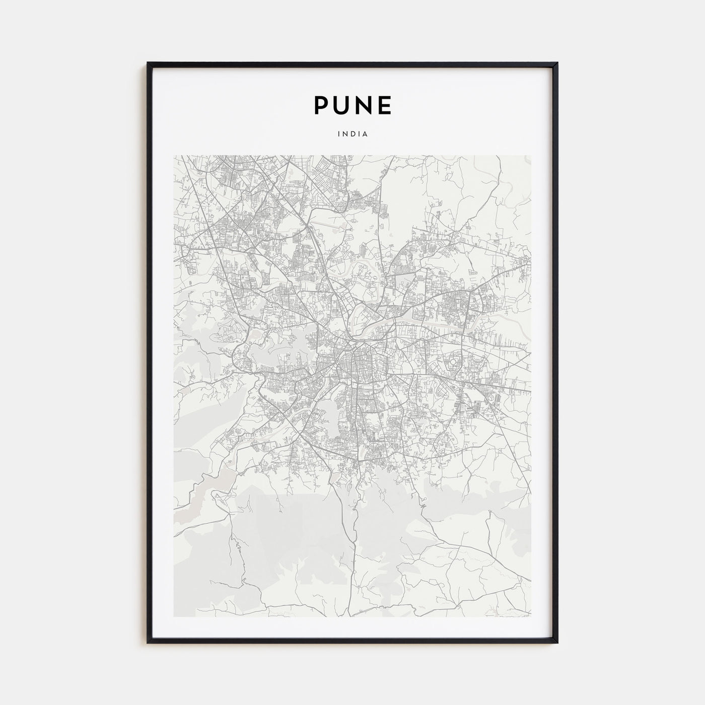 Pune Map Portrait Poster