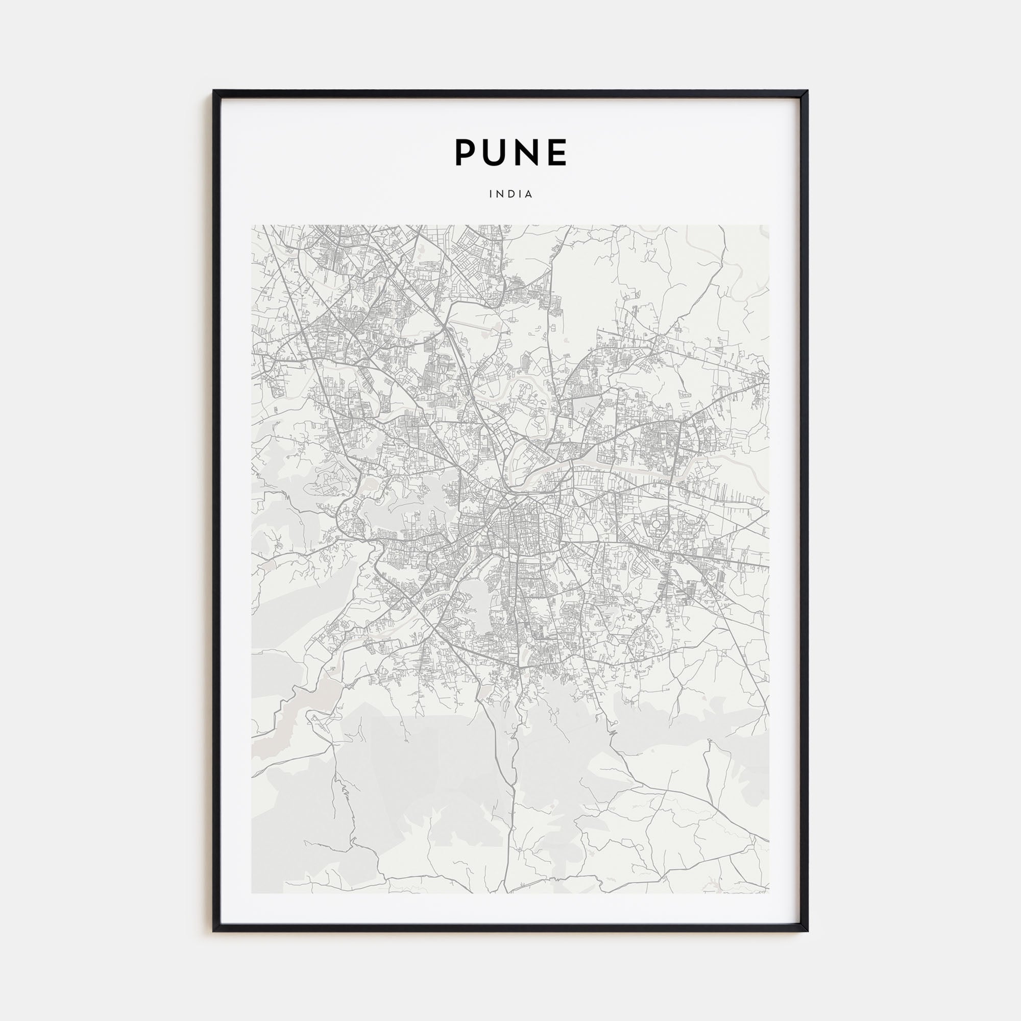 Pune Map Portrait Poster