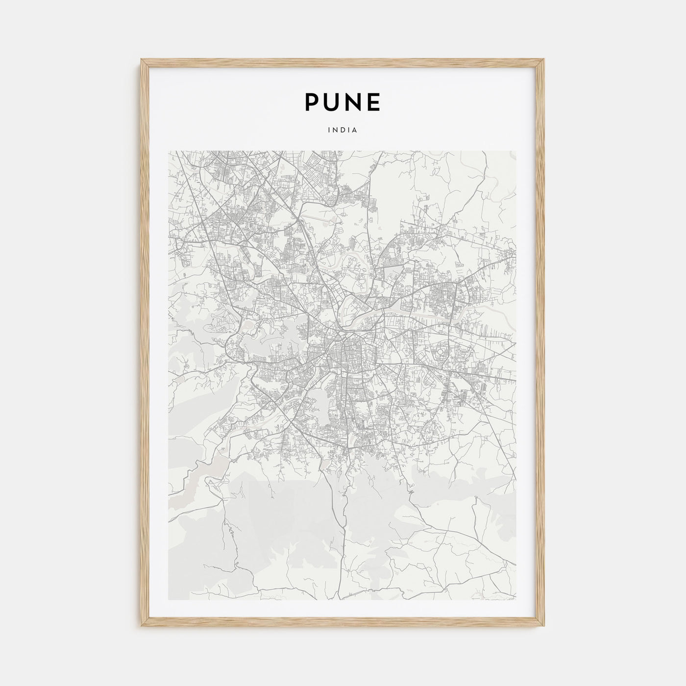 Pune Map Portrait Poster