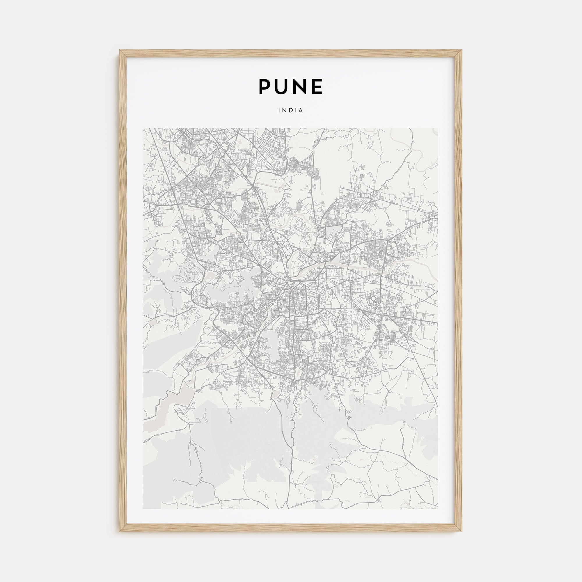 Pune Map Portrait Poster