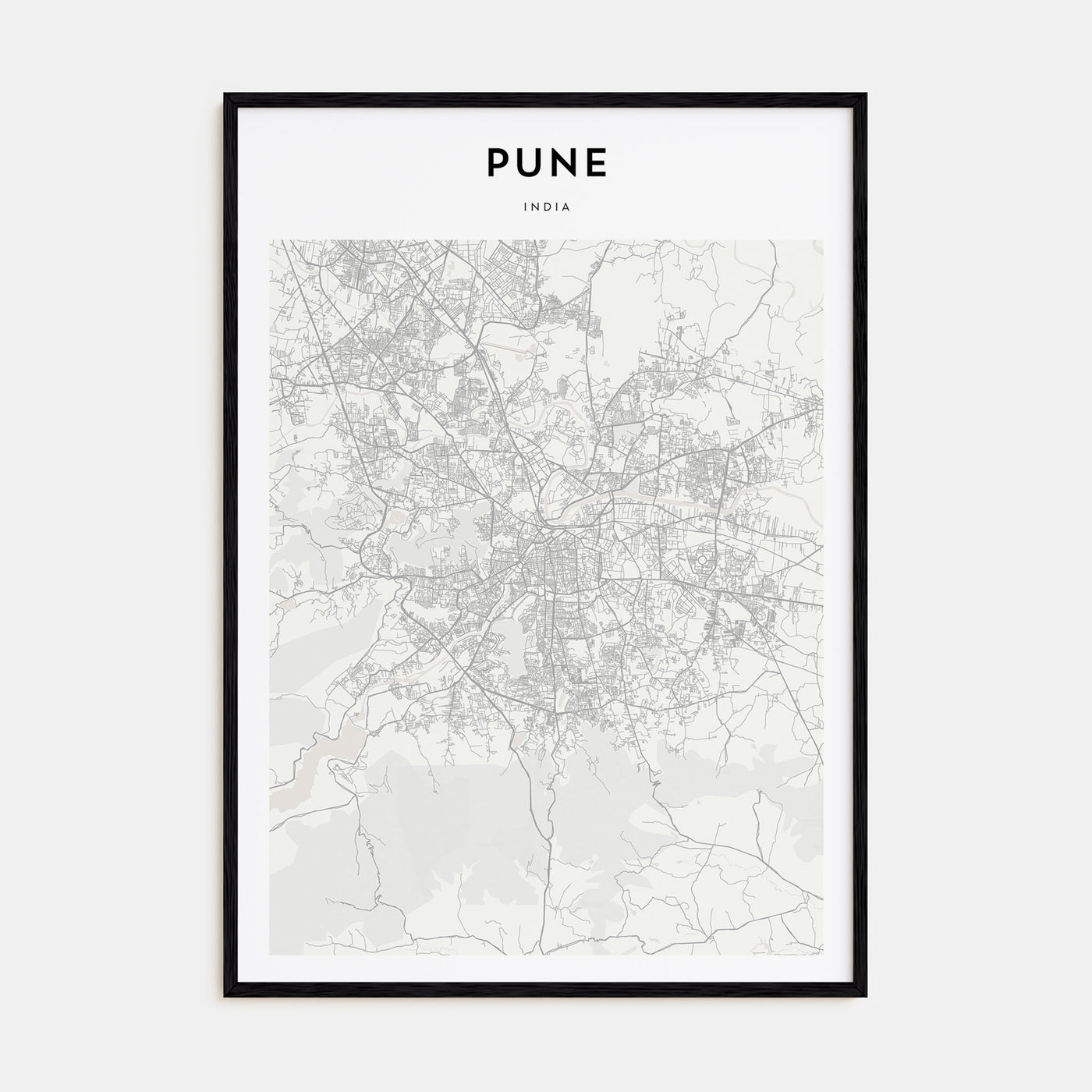 Pune Map Portrait Poster