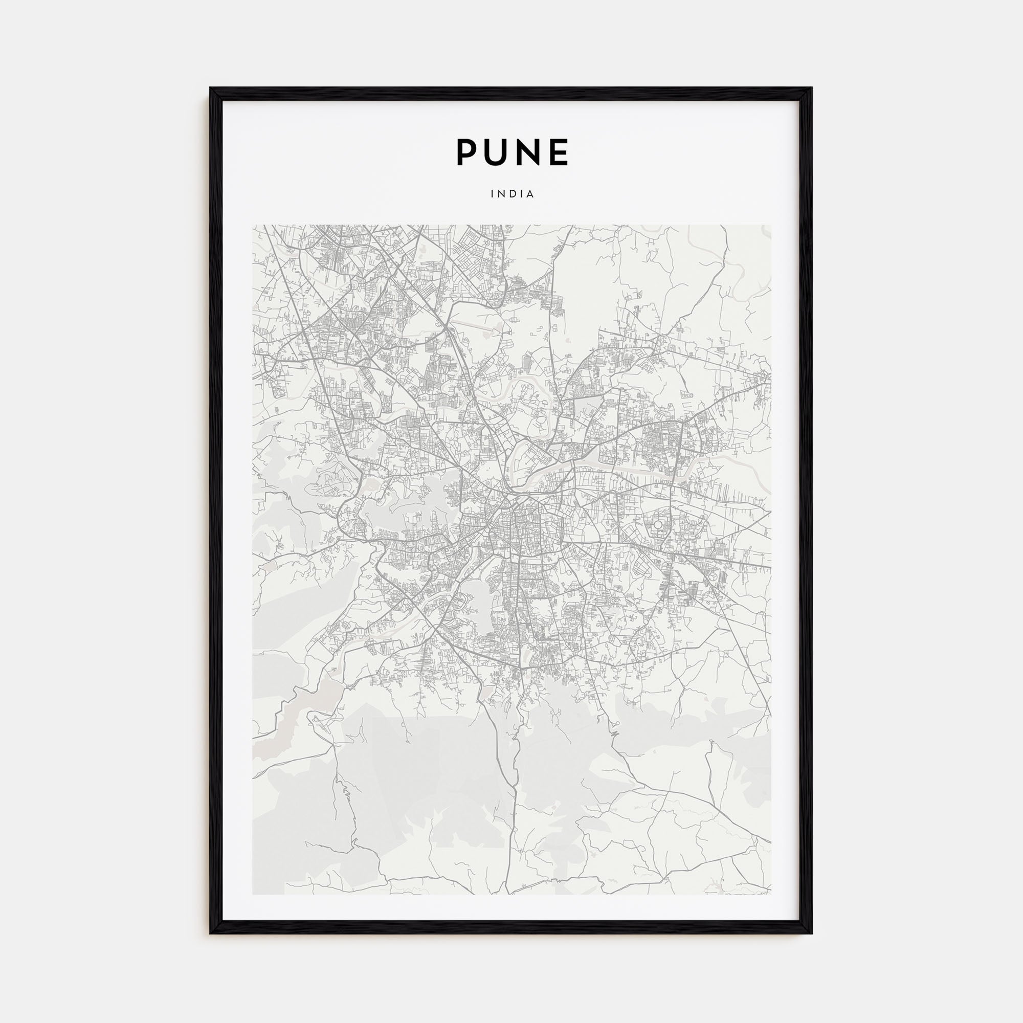 Pune Map Portrait Poster