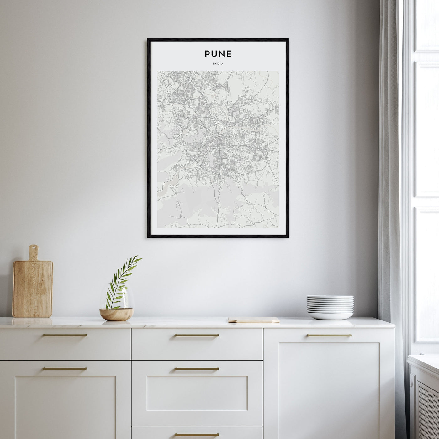 Pune Map Portrait Poster