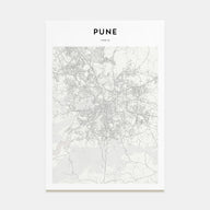Pune Map Portrait Poster