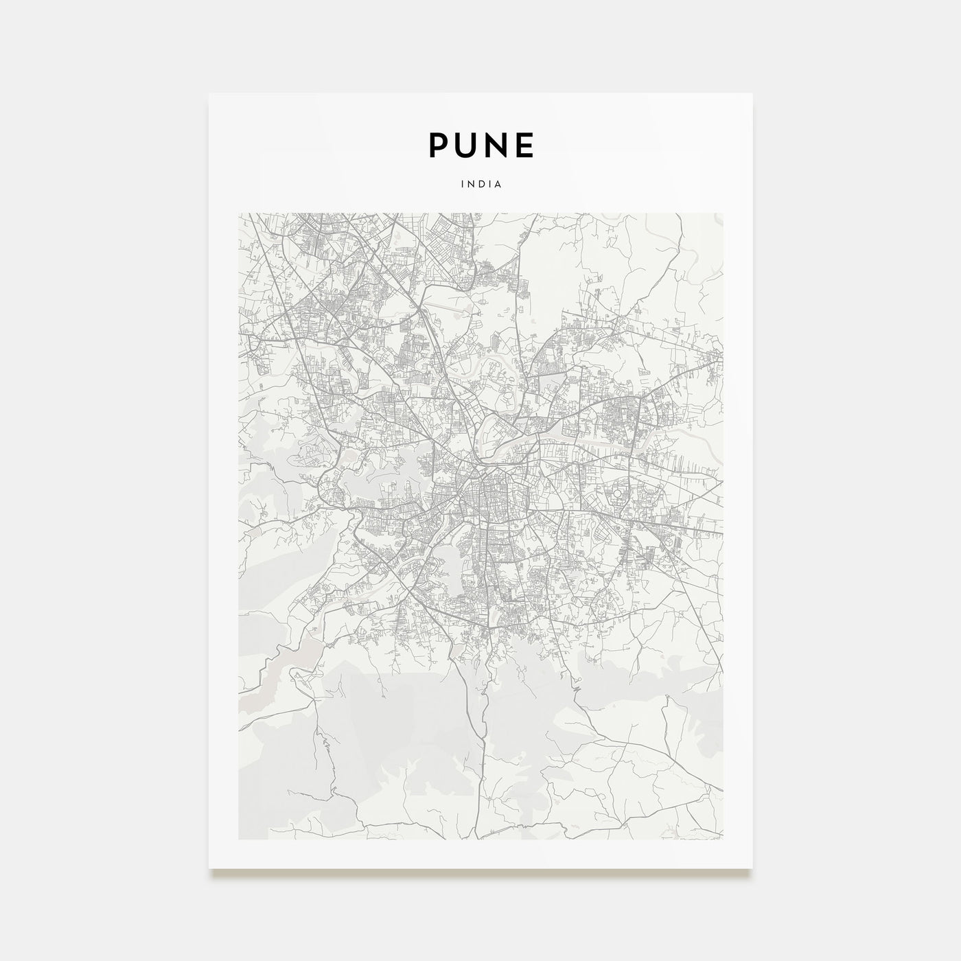 Pune Map Portrait Poster