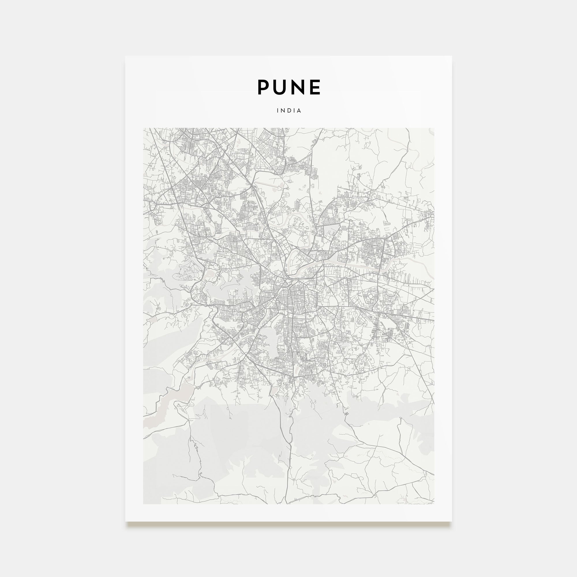 Pune Map Portrait Poster
