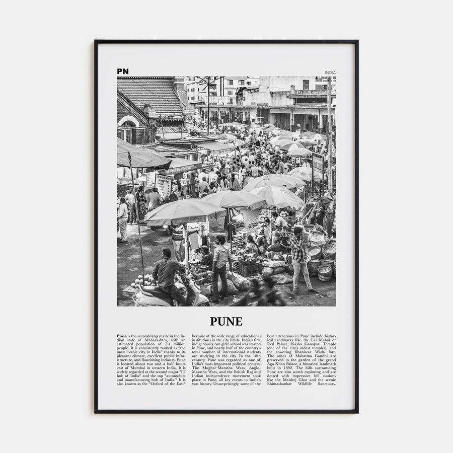 Pune Travel B&W Poster