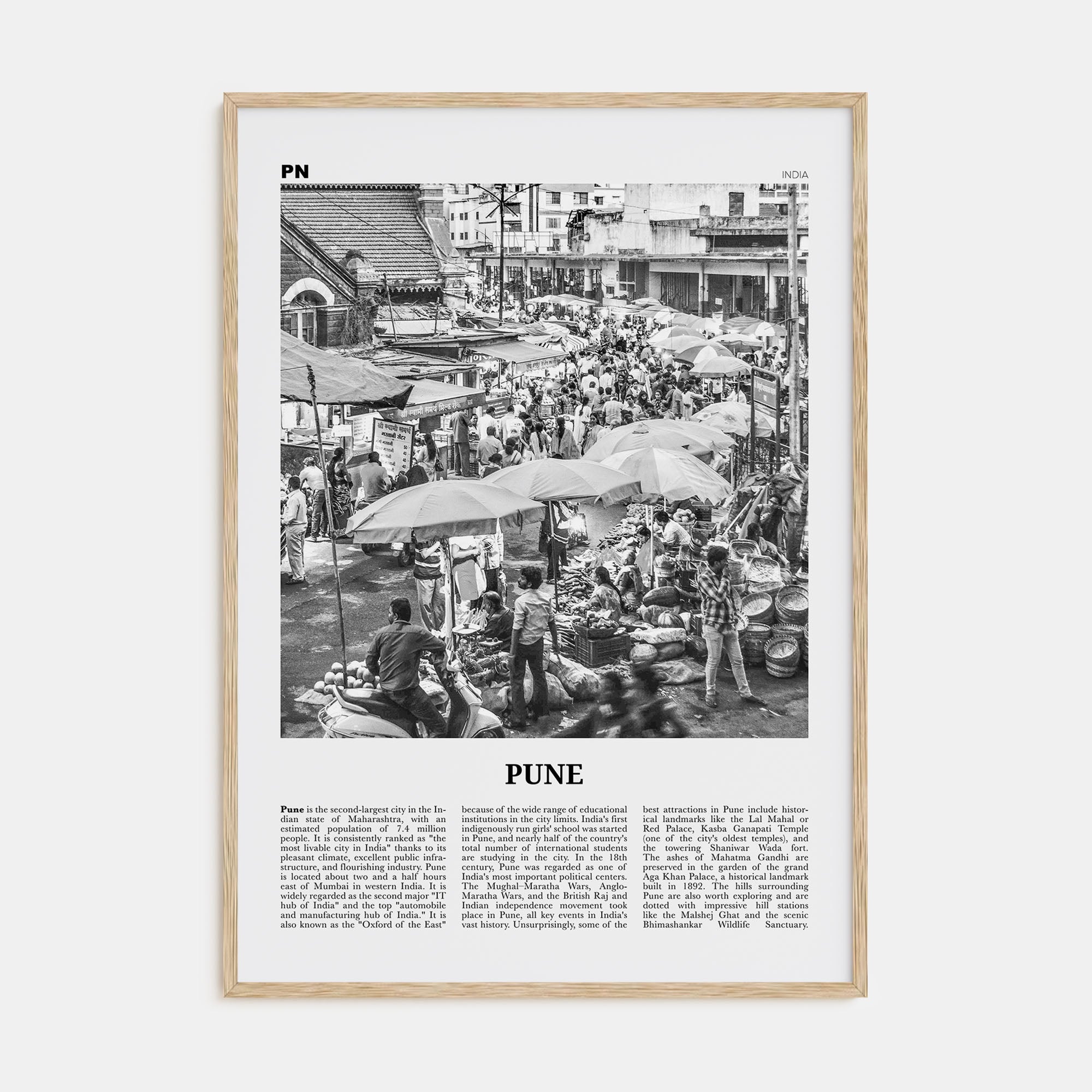 Pune Travel B&W Poster