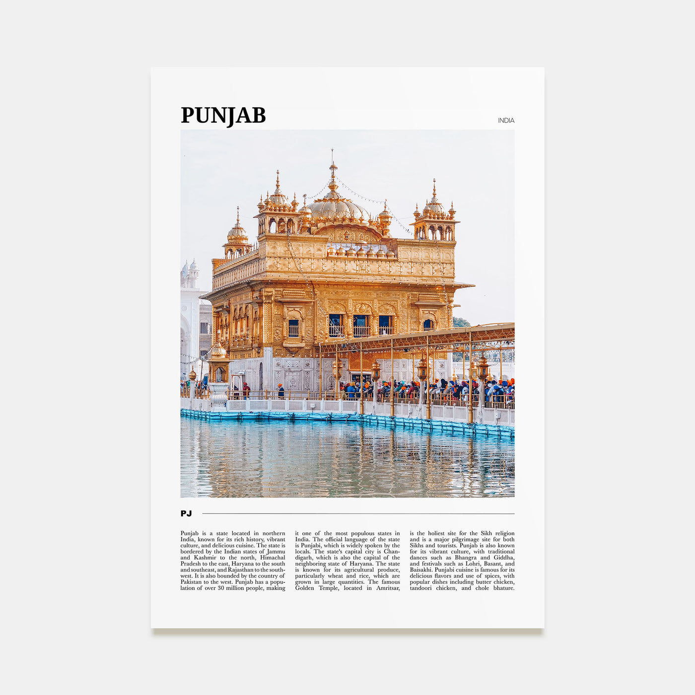 Punjab Travel Color Poster