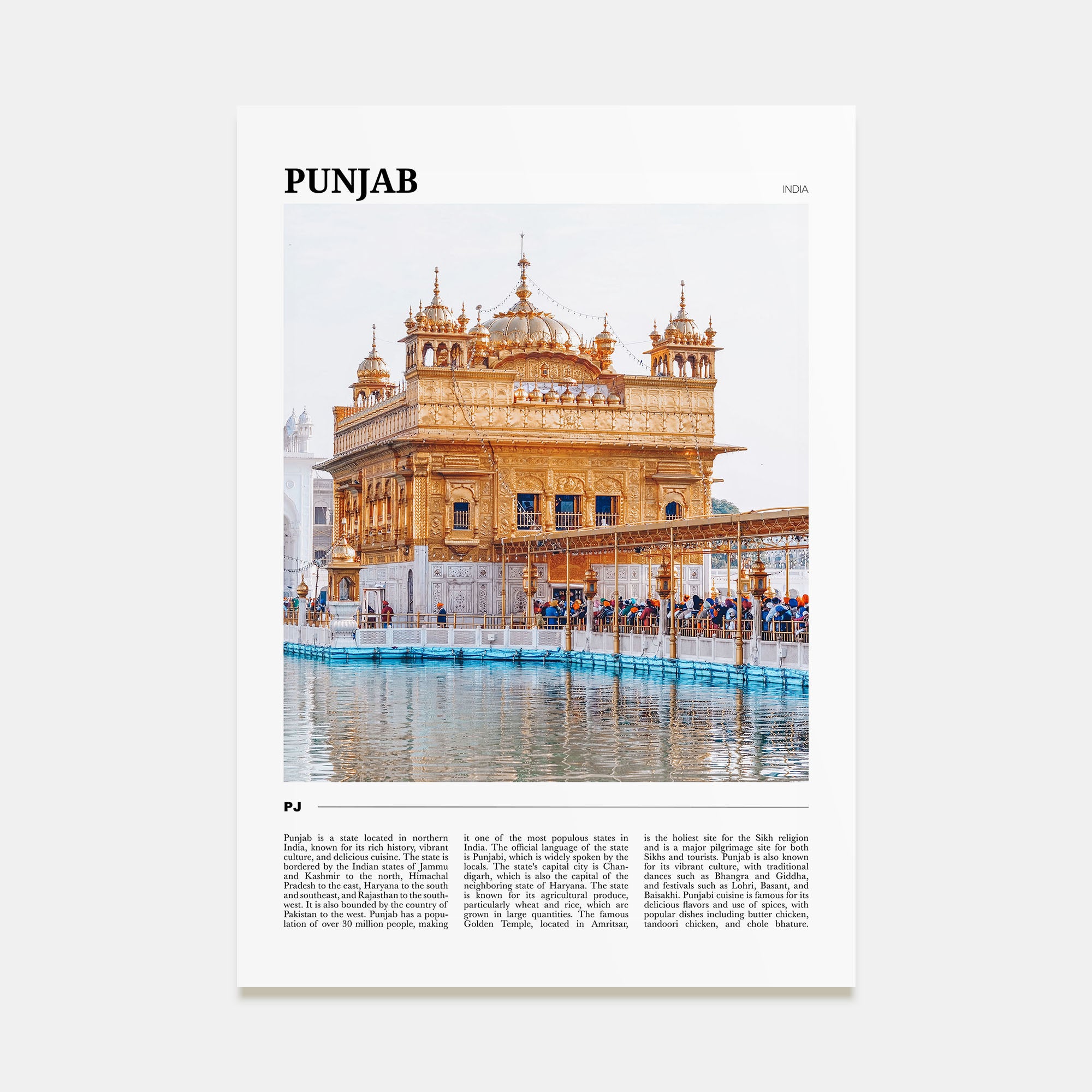 Punjab Travel Color Poster