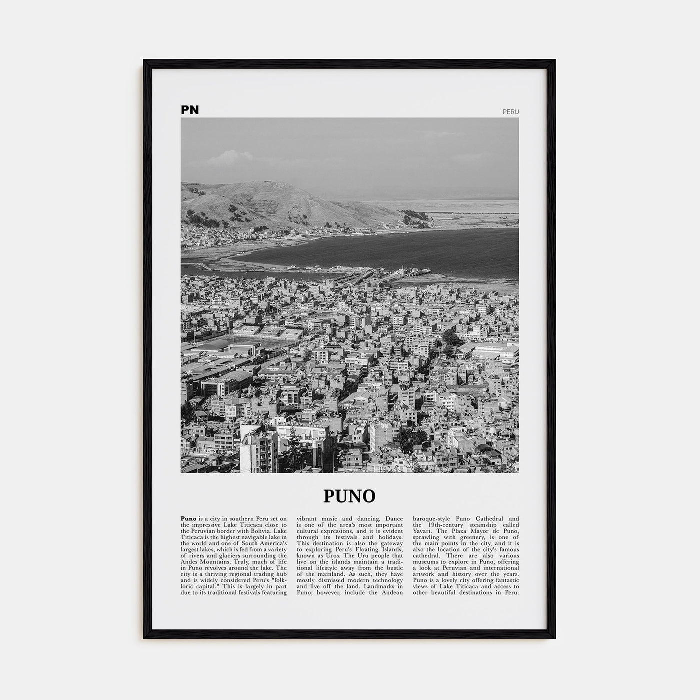 Puno Travel B&W Poster