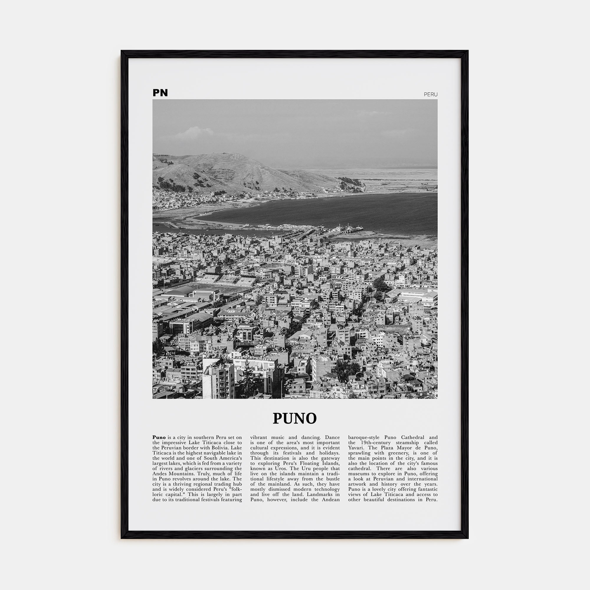 Puno Travel B&W Poster
