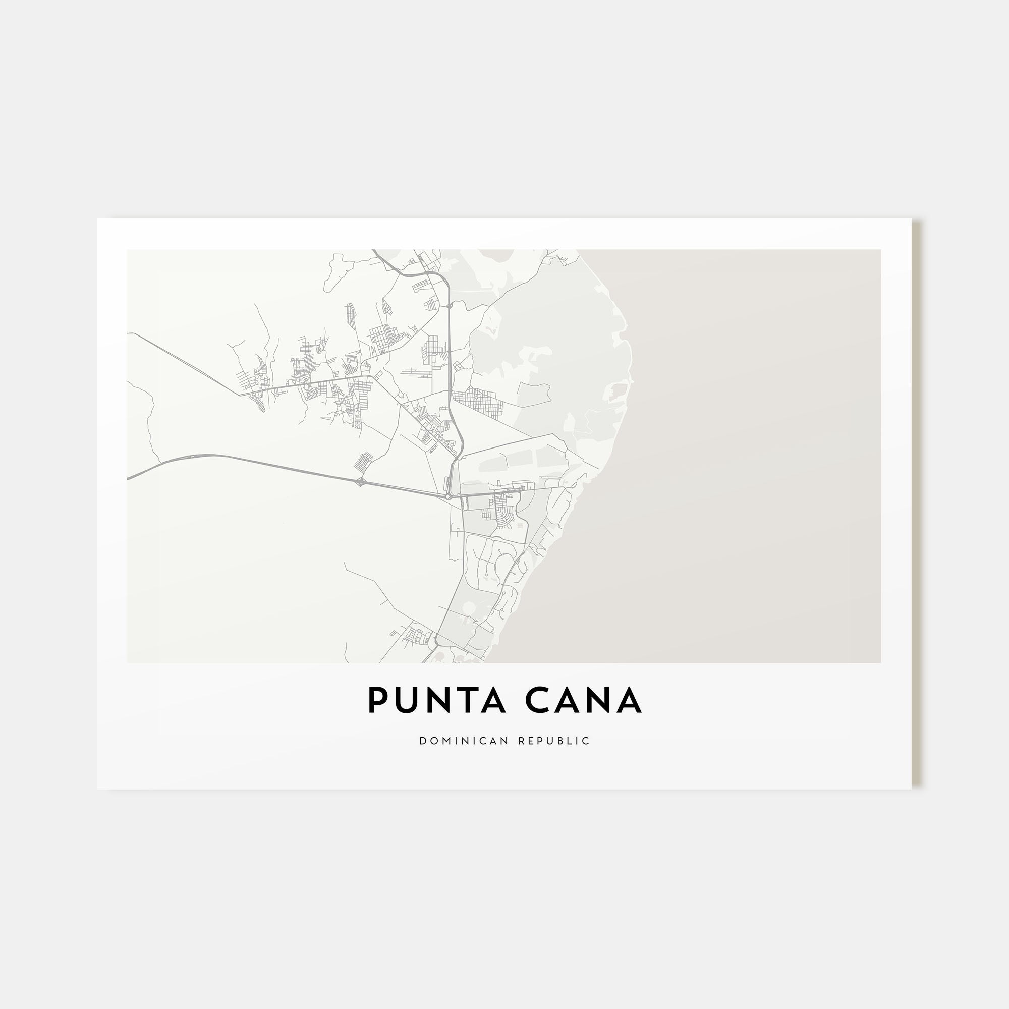 Punta Cana Map Landscape Poster