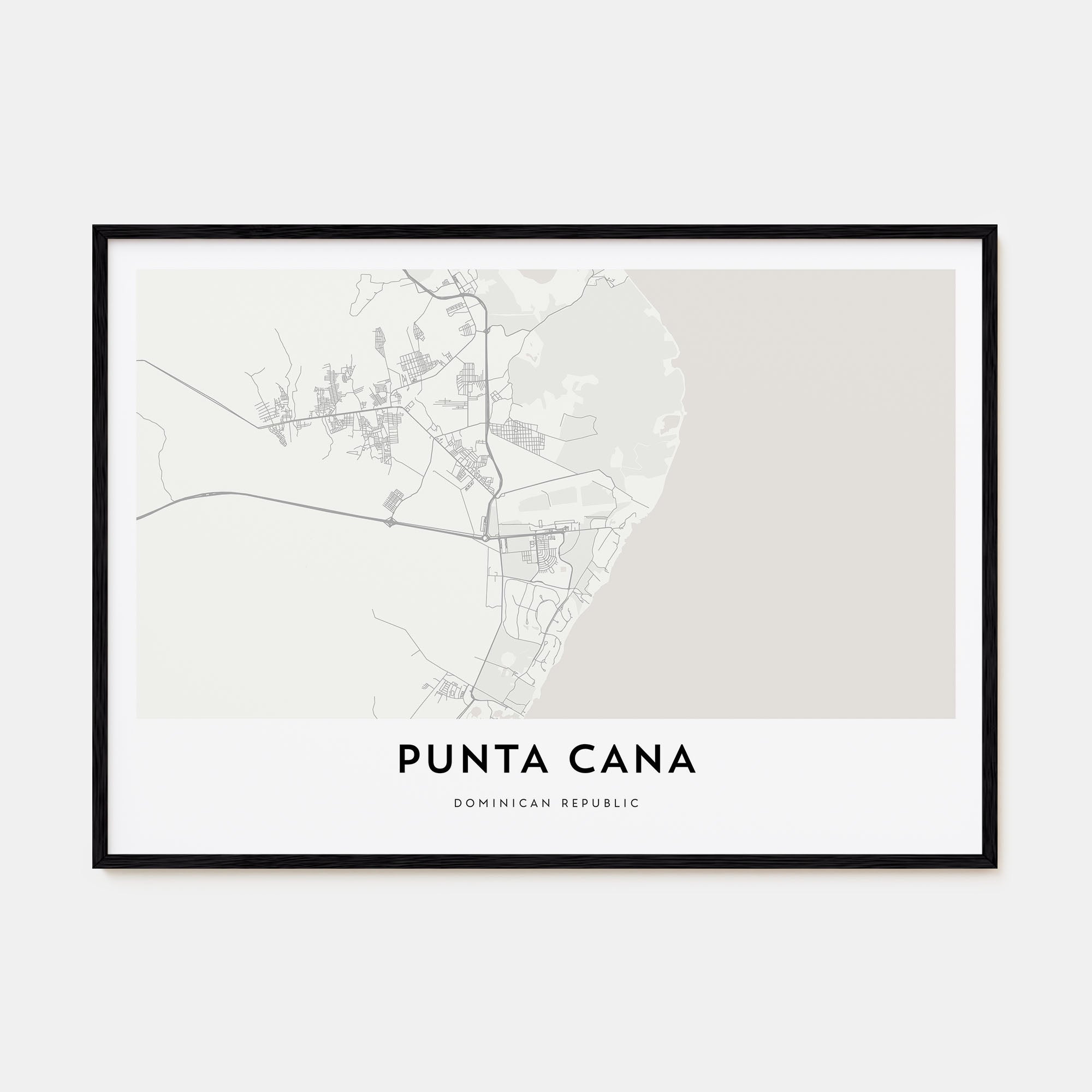Punta Cana Map Landscape Poster