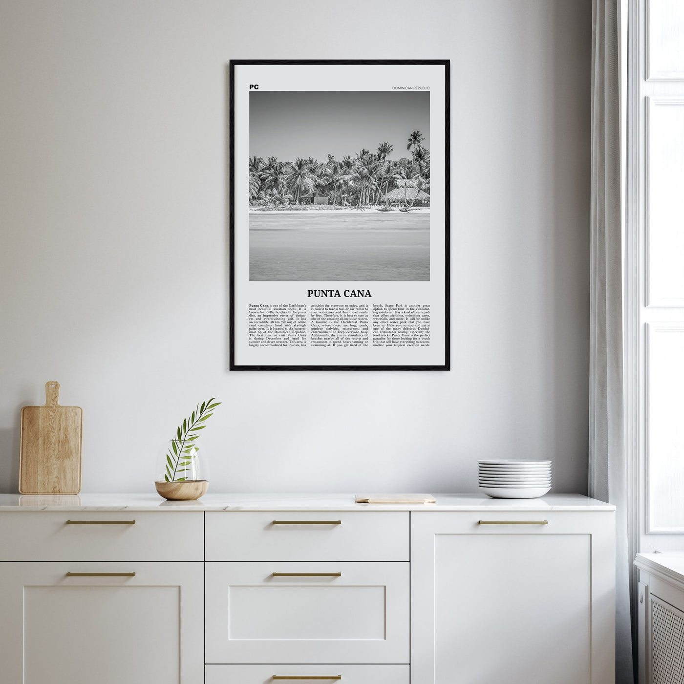 Punta Cana Travel B&W Poster