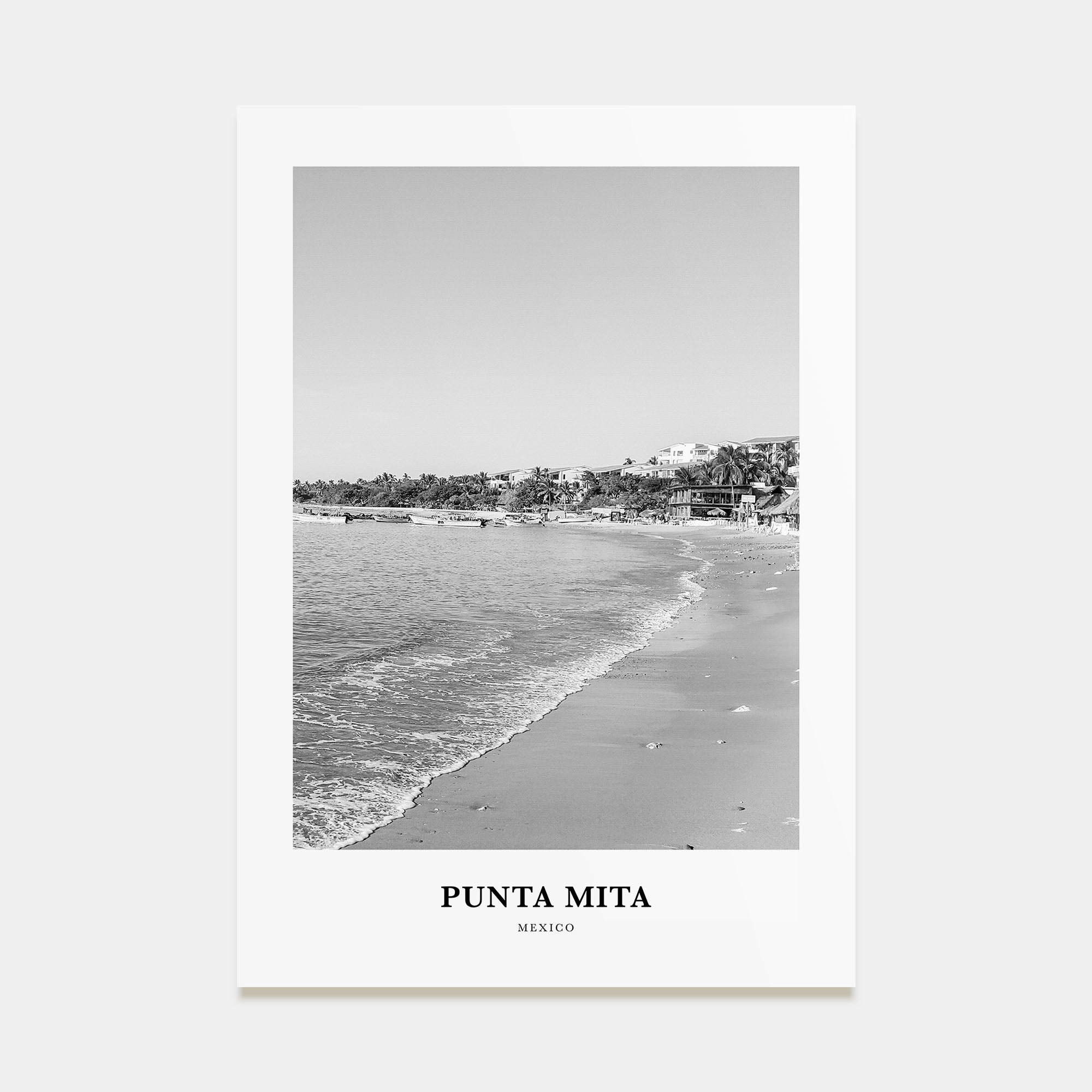 Punta Mita Portrait B&W Poster