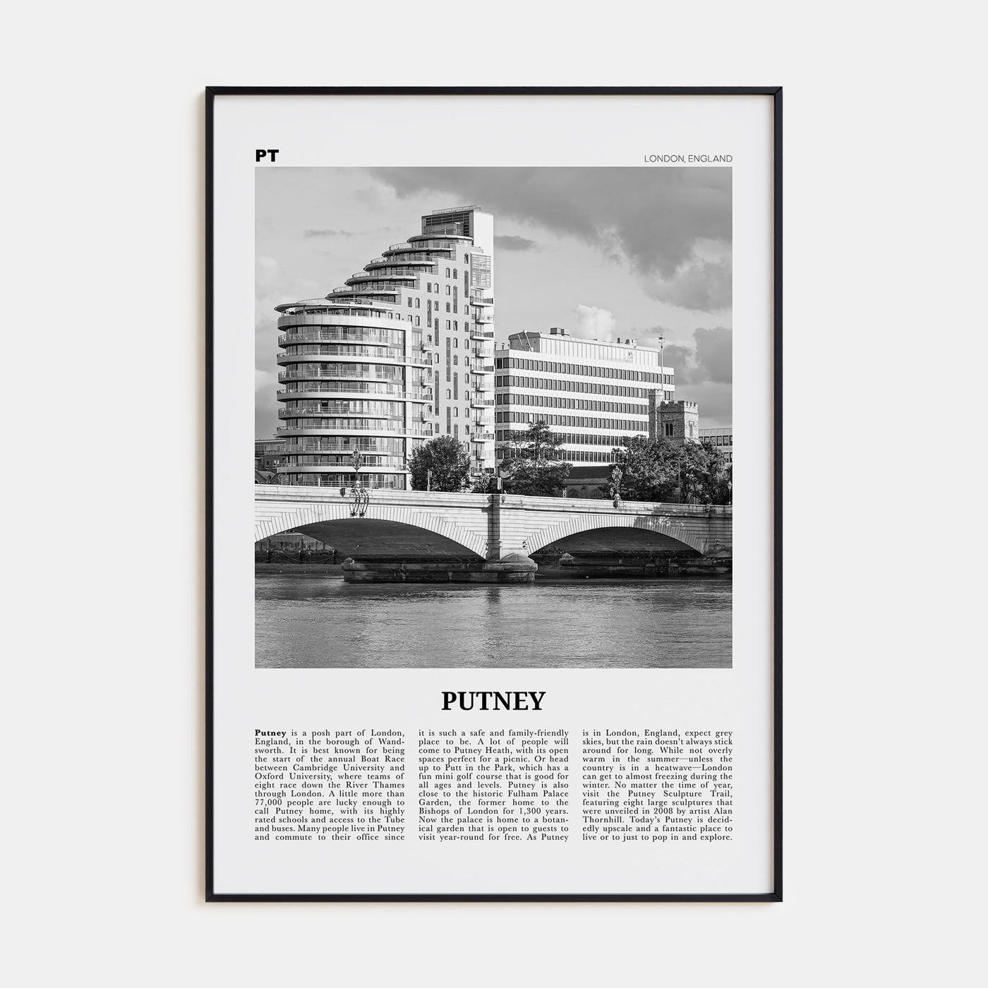 Putney Travel B&W Poster