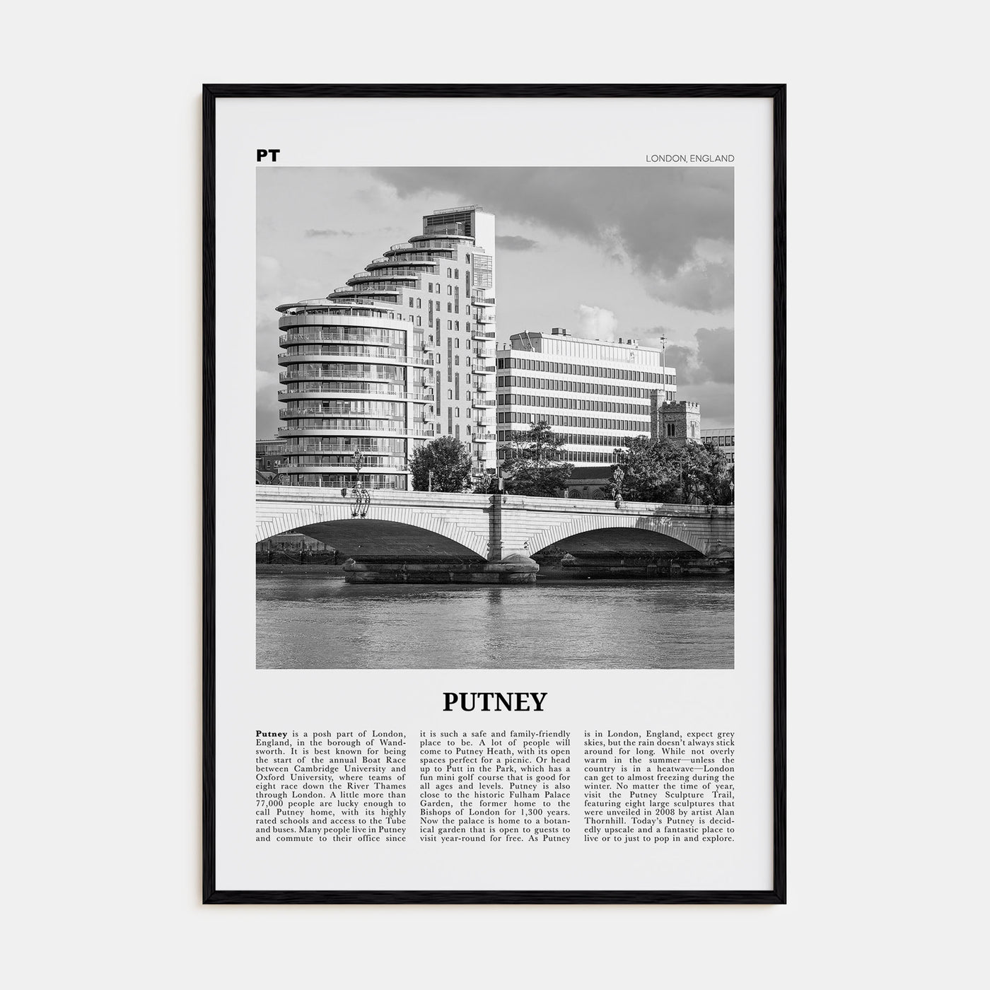 Putney Travel B&W Poster