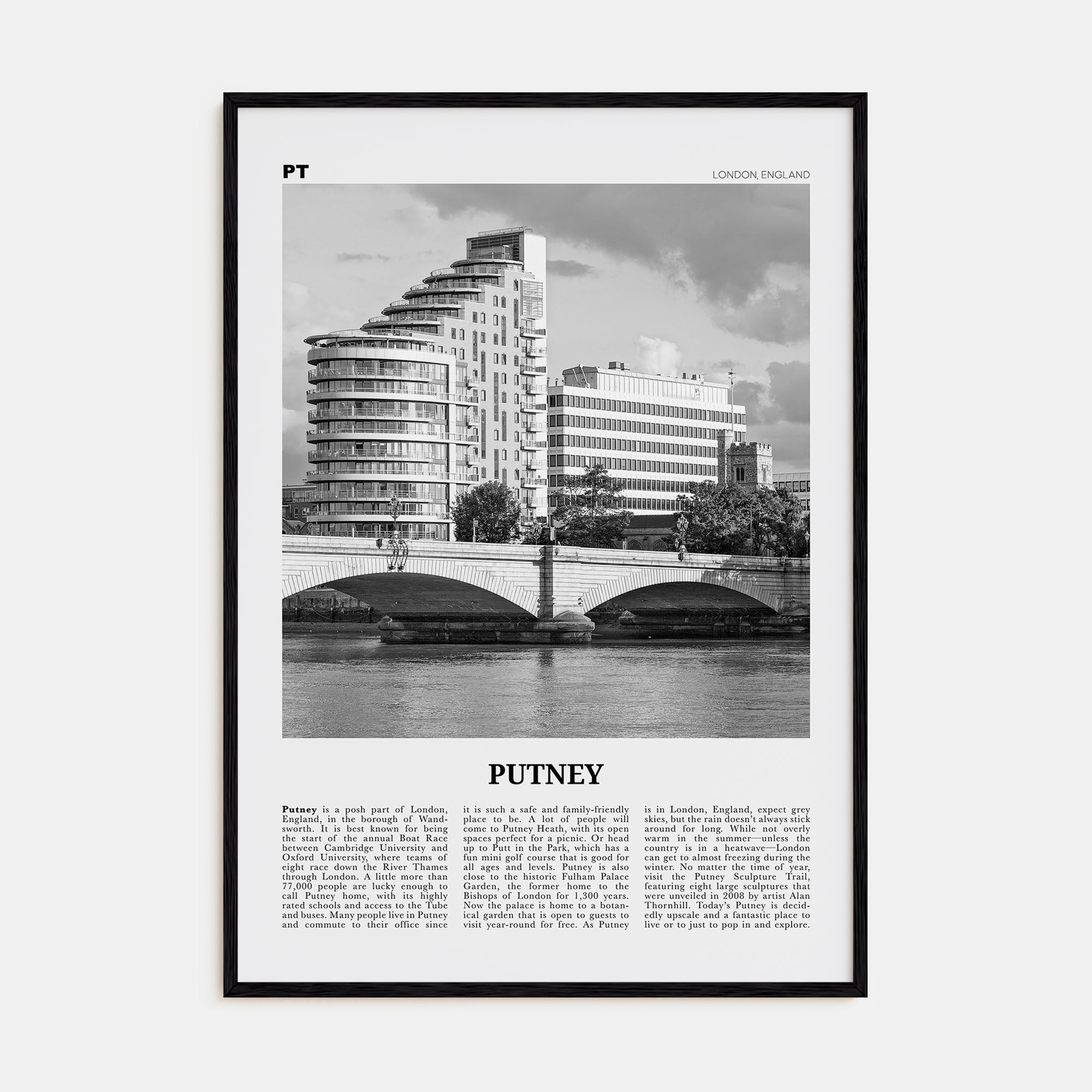 Putney Travel B&W Poster