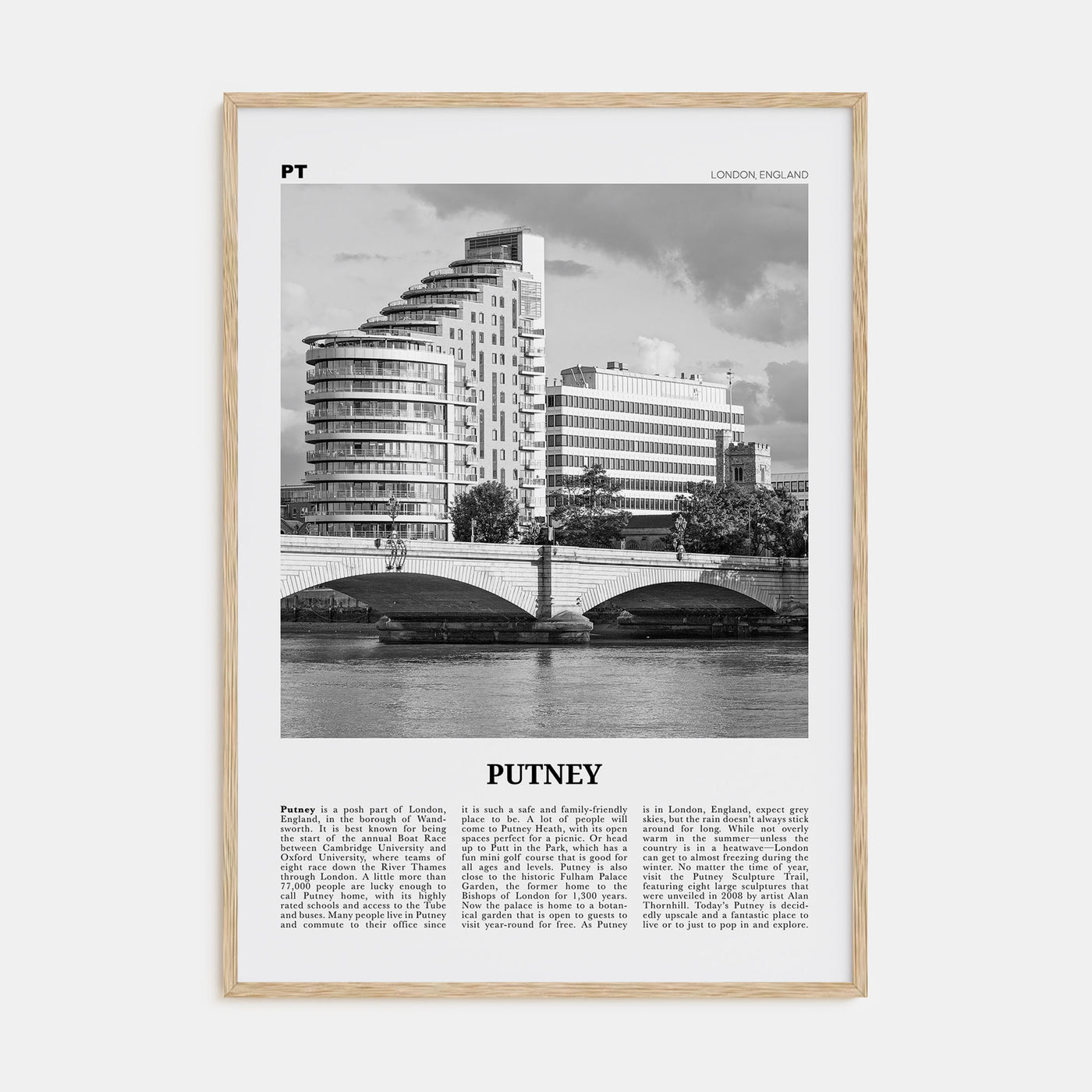 Putney Travel B&W Poster