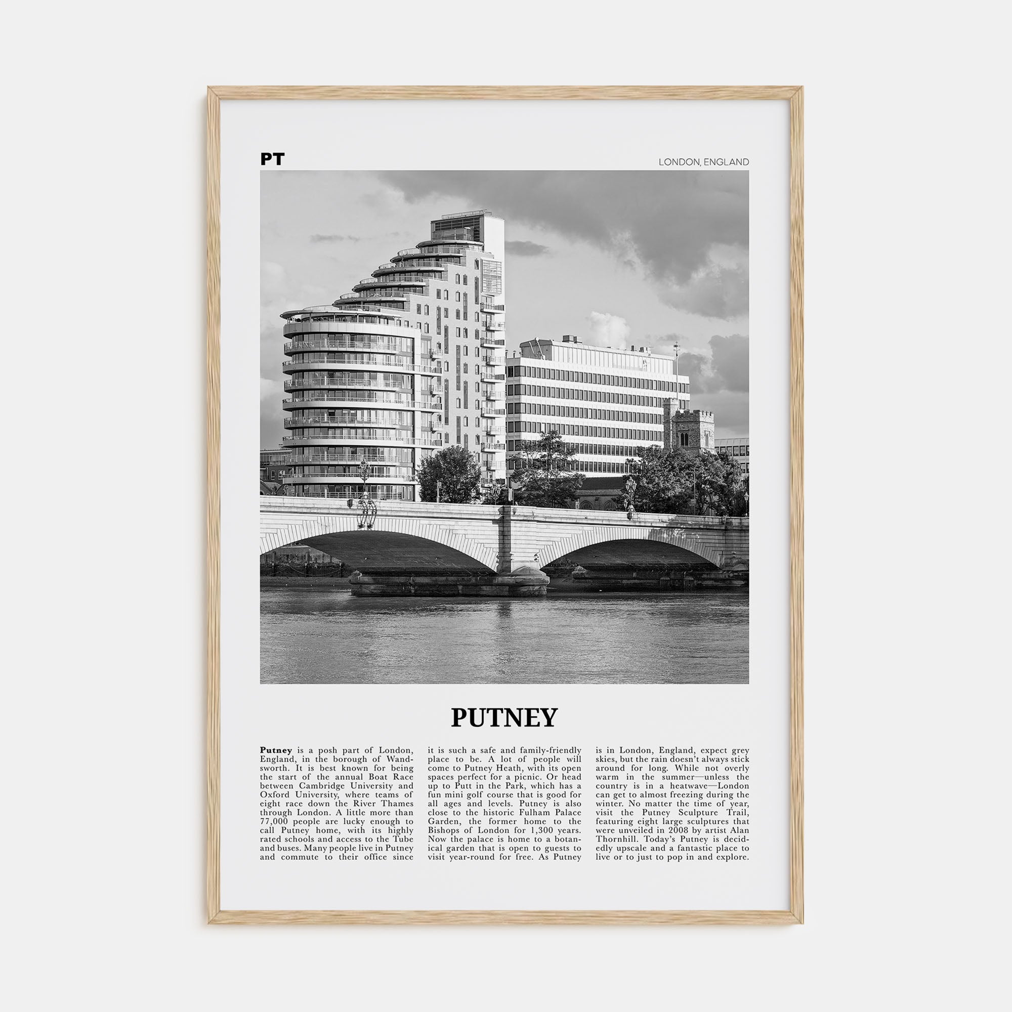 Putney Travel B&W Poster