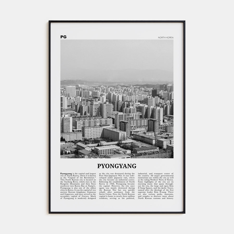 Pyongyang Travel B&W Poster